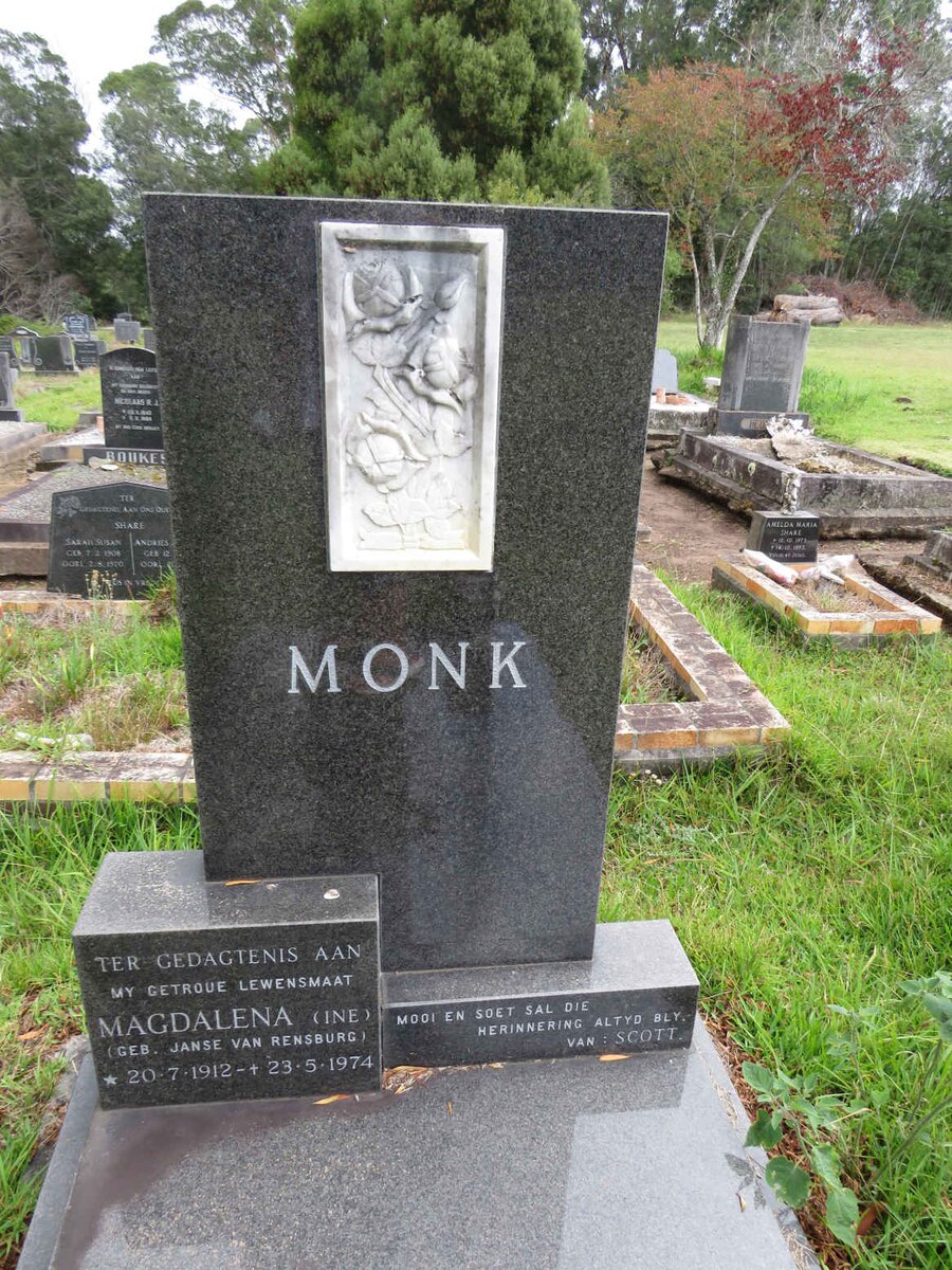 MONK Magdalena nee JANSE VAN RENSBURG 1912-1974