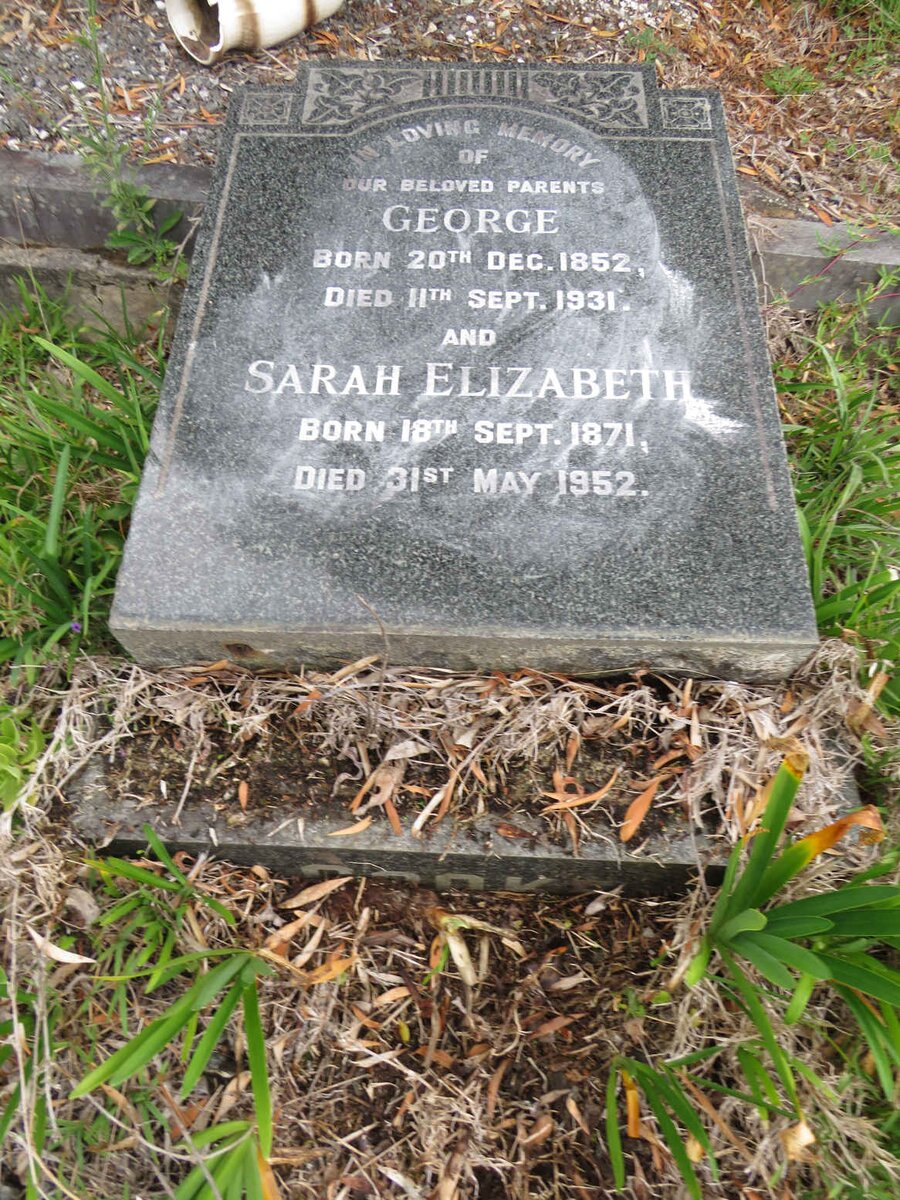 COOKE George 1852-1931 & Sarah Elizabeth 1871-1952