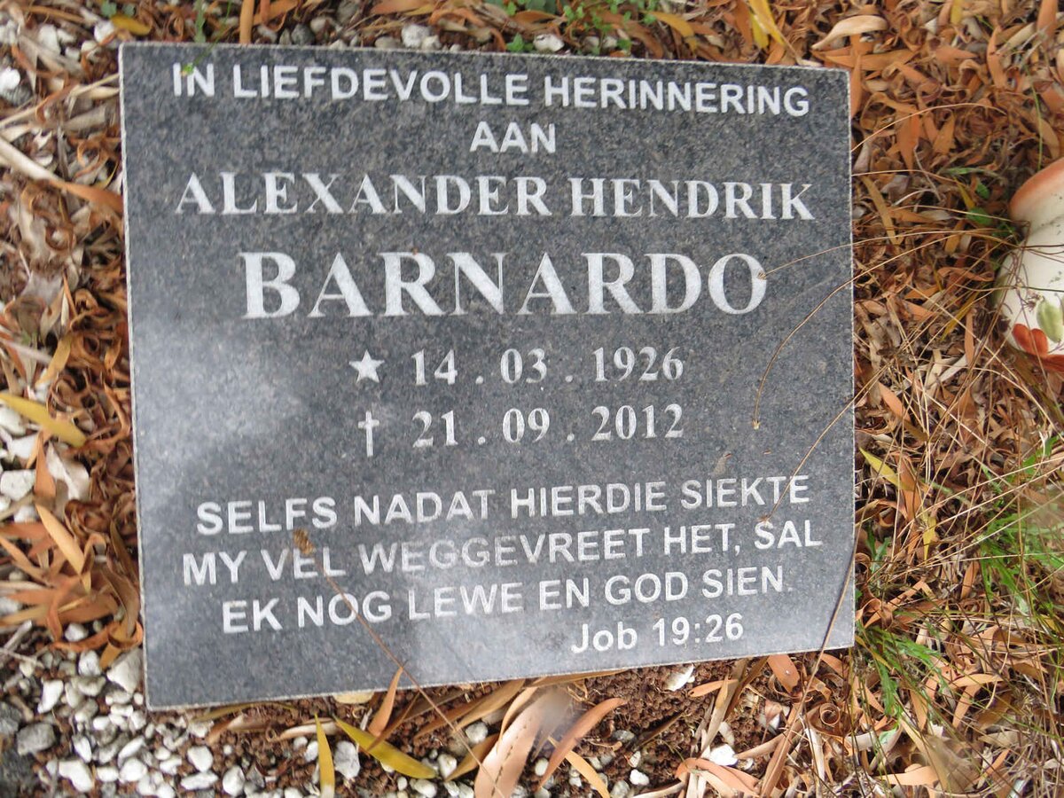 BARNARDO Alexander Hendrik 1926-2012