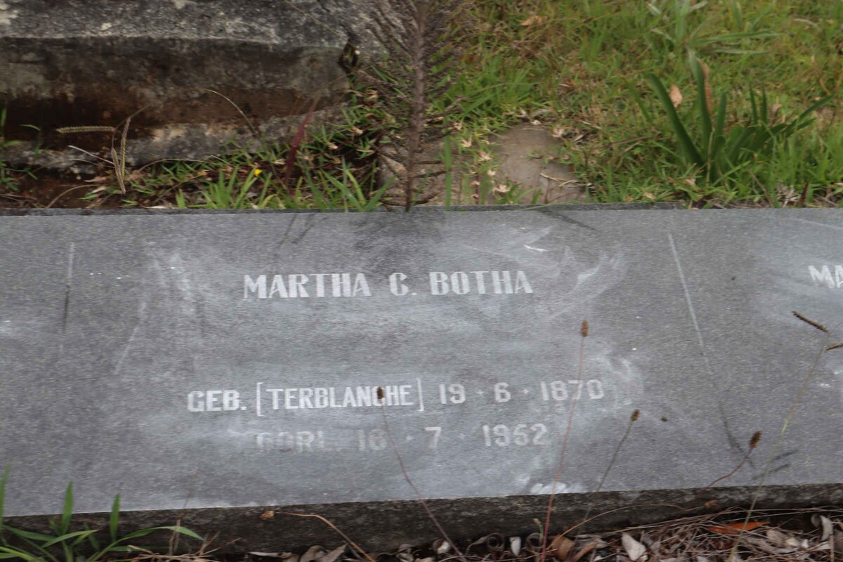BOTHA Martha C. nee TERBLANCHE 1870-1952