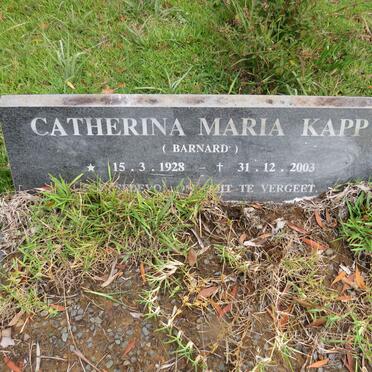 KAPP Catherina Maria nee BARNARD 1928-2003