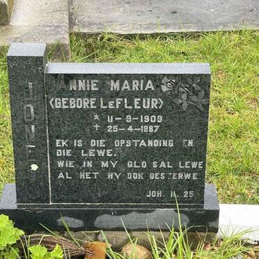 JONES Annie Maria nee LE FLEUR 1909-1987