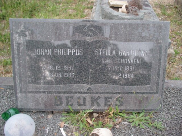 BEUKES Johan Philippus 1897-1986 &amp; Stella Gariolina nee SCHONKEN 1891-1984