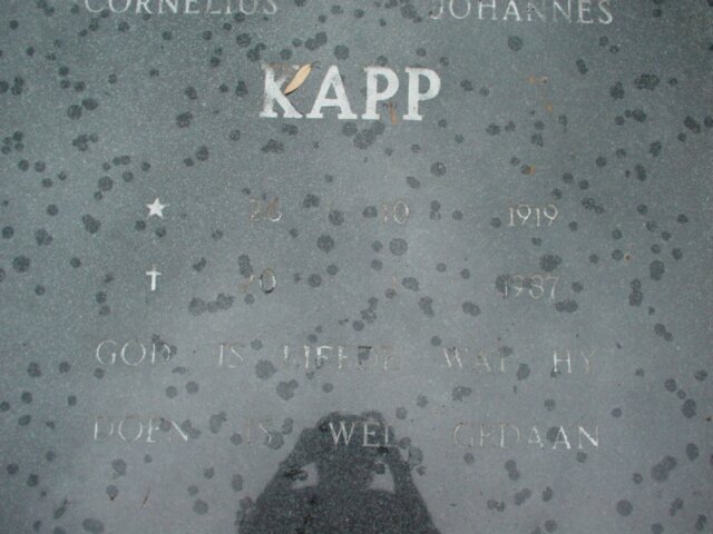 KAPP Cornelius Johannes 1919-1987