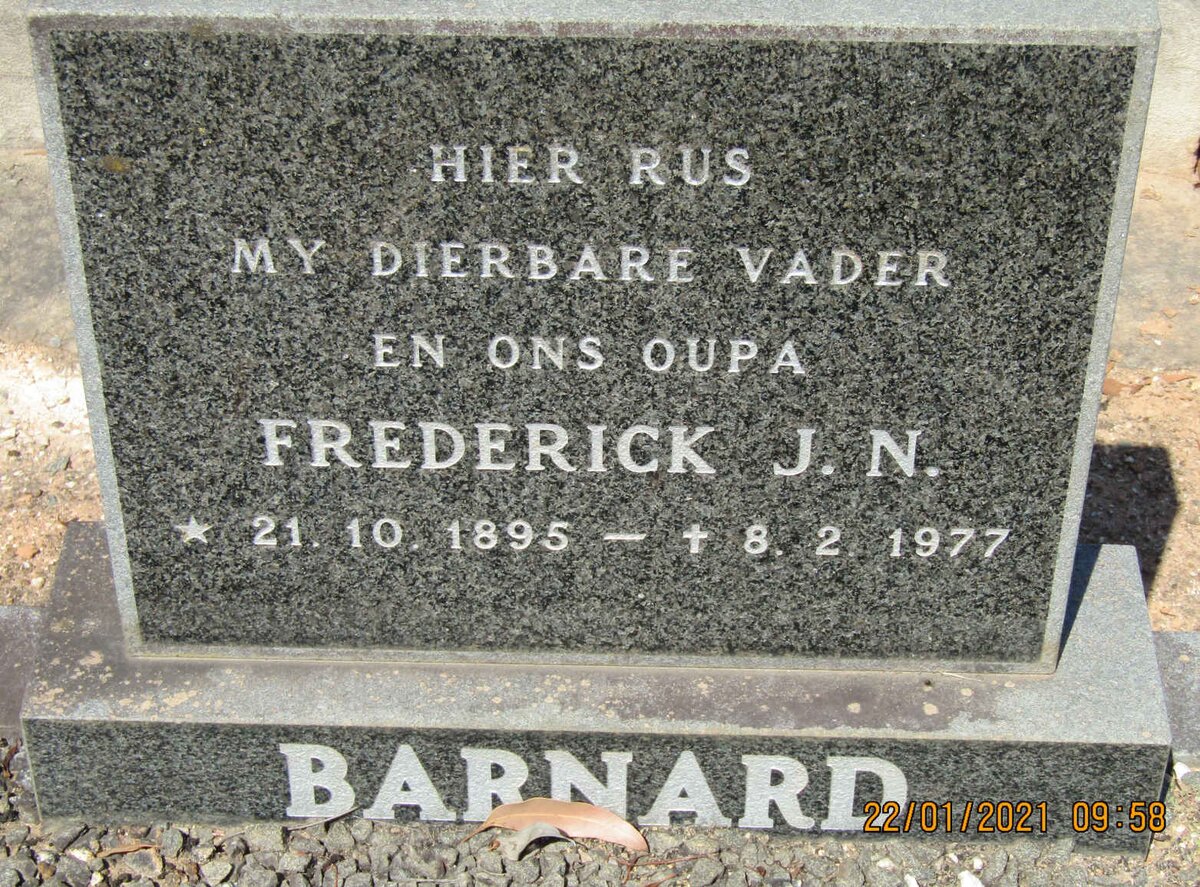 BARNARD Frederick J.N. 1895-1977