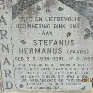 BARNARD Stefanus Hermanus 1939-1996