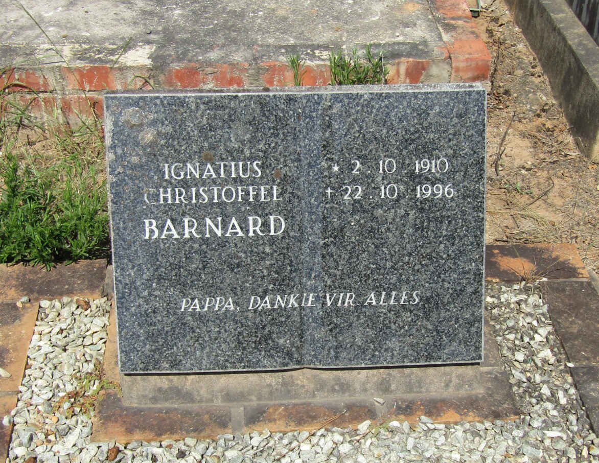 BARNARD Ignatius Christoffel 1910-1996