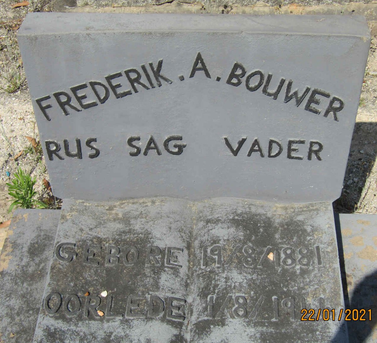 BOUWER Frederik A. 1881-1966