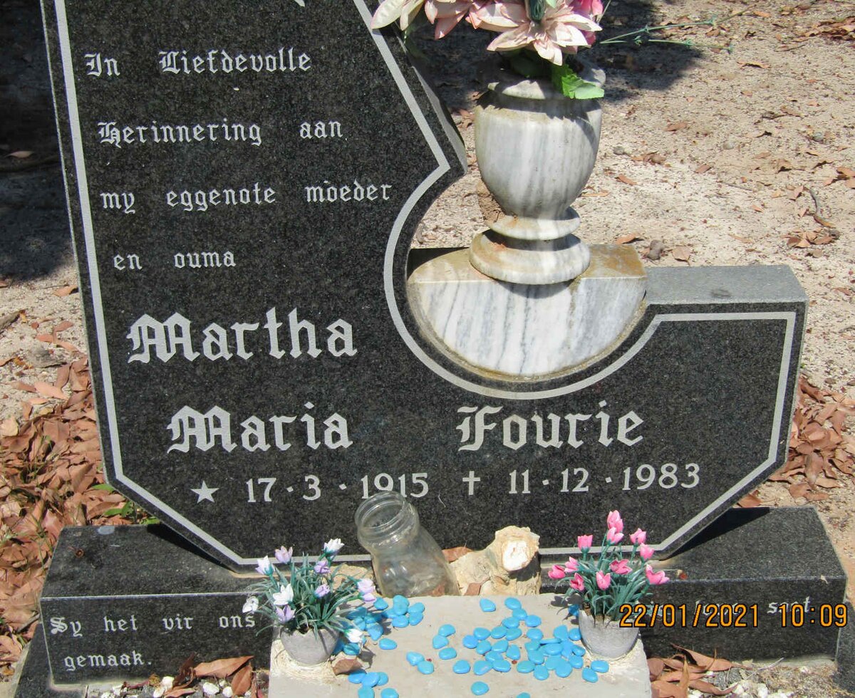 FOURIE Martha Maria 1915-1983