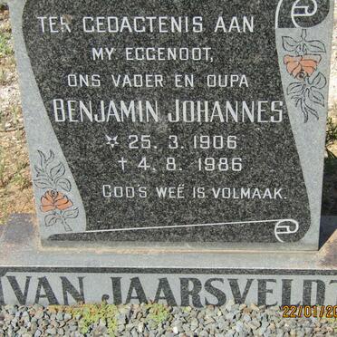 JAARSVELDT Benjamin Johannes, van 1906-1986