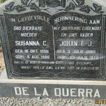 QUERRA Johan E.J., de la 1888-1970 &amp; Susanna C. 1896-1986