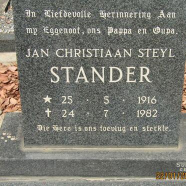 STANDER Jan Christiaan Steyl 1916-1982