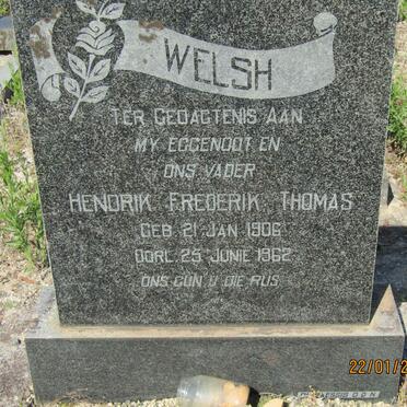 WELSH Hendrik Frederik Thomas 1906-1962