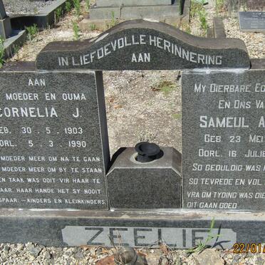 ZEELIE Sameul A.J.J. 1895-1966 &amp; Cornelia J. 1903-1990