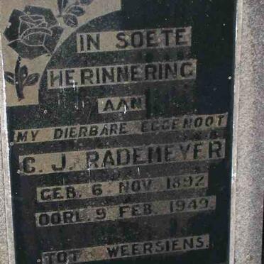 RADEMEYER C.J. 1892-1949