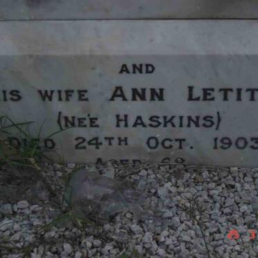 CUTHBERT William Patrick -1903 &amp; Ann Letitia HASKINS -1903