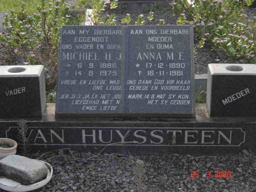 HUYSSTEEN Michiel H.J., van 1888-1975 &amp; Anna M.E. 1890-1981