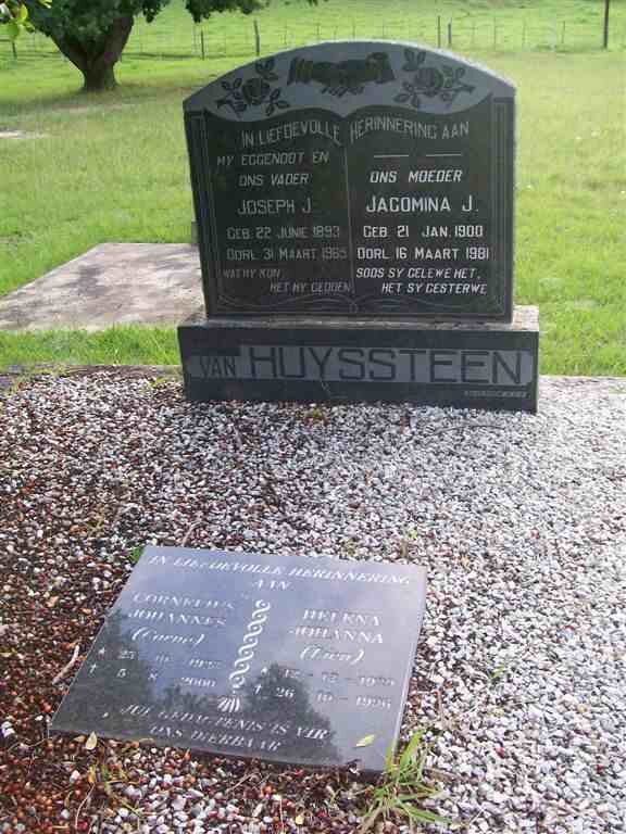 HUYSSTEEN Joseph J. 1893-1965 &amp; Jacomina J. 1900-1981