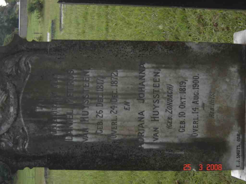 HUYSSTEEN Daniel Petrus, van 1817-1872 &amp; Adriana Johanna Zondagh 1819-1900