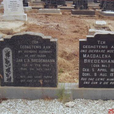 BREDENHANN Jan E.A. 1896-1947 &amp; Magdalena A. NEL 1898-1970