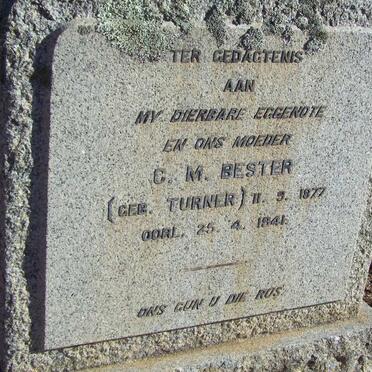 BESTER C.M. nee TURNER 1877-1941