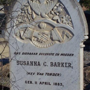 BARKER Susanna C. nee VAN TONDER 1883-1930
