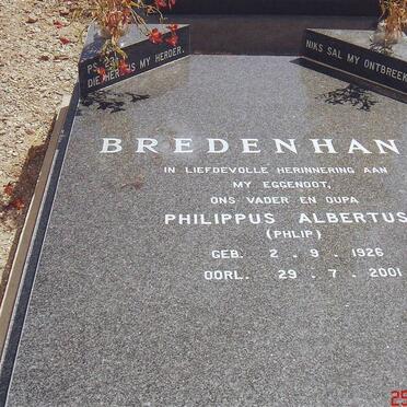 BREDENHANN Philippus Albertus 1926-2001