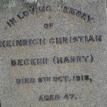 BECKER Heinrich Christian -1918