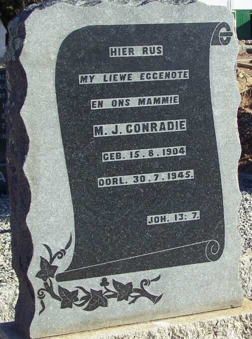 CONRADIE M.J. 1904-1945
