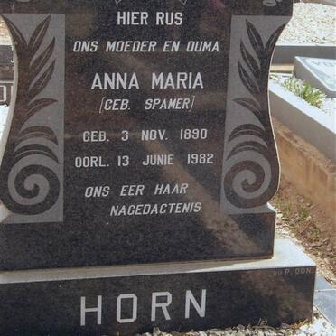 HORN Anna Maria nee SPAMER 1890-1982