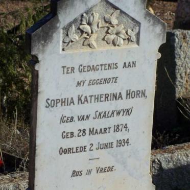 HORN Sophia Katherina nee VAN SKALKWYK 1874-1934