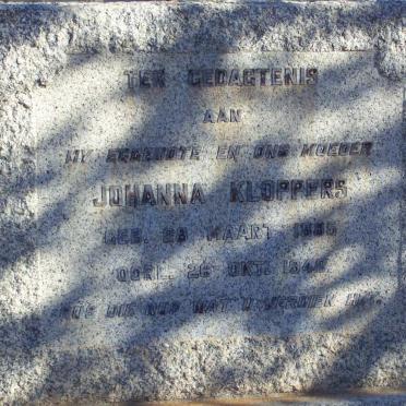 KLOPPERS Johanna 1885-1946