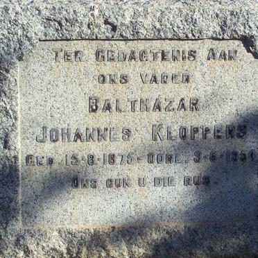 KLOPPERS Balthazar Johannes 1875-1954