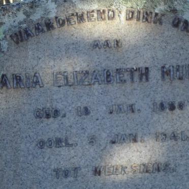 MULLER Maria Elizabeth 1886-1941