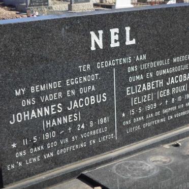 NEL Johannes Jacobus 1910-1981 &amp; Elizabeth Jacoba ROUX 1909-1996