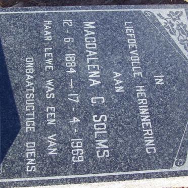 SOLMS Magdalena C. 1884-1969