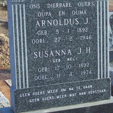SPIES Arnoldus J. 1892-1946 &amp; Susanna J.H. NEL 1892-1974