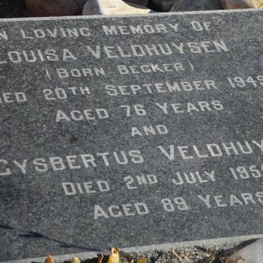 VELDHUYSEN Gysbertus -1955 &amp; Louisa BECKER -1949