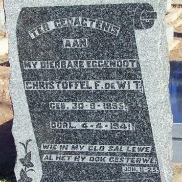 WIT Christoffel F., de 1895-1941