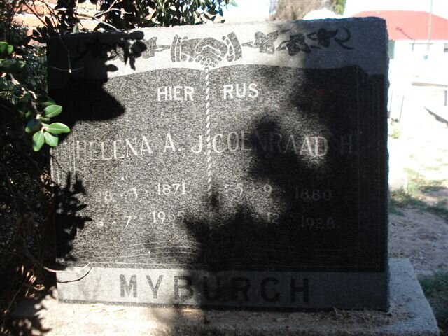 MYBURGH Coenraad H. 1880-1928 &amp; Helena A 1871-1965