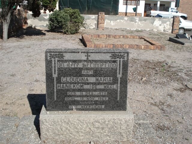 HANEKOM Gloudina Maria nee DE WAAL 1878-1965