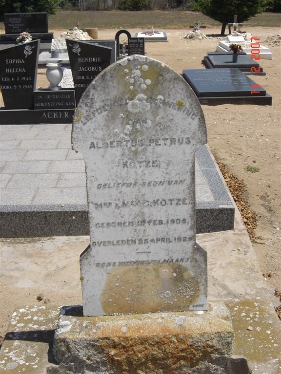 KOTZE Albertus Petrus 1906-1929