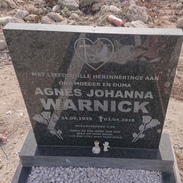 WARNICK Agnes Johanna 1939-2018