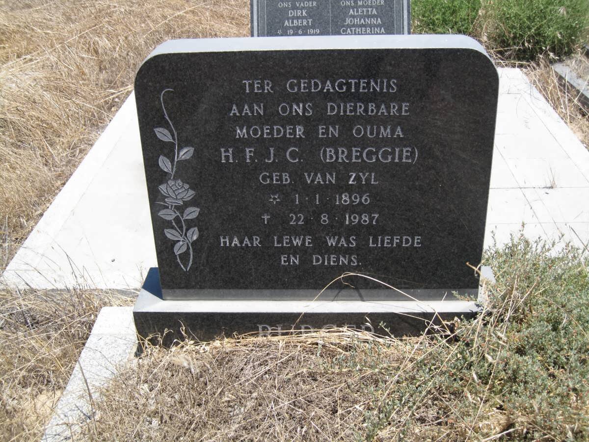BURGER H.F.J.C. nee VAN ZYL 1896-1987