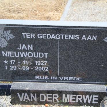 MERWE Jan Nieuwoudt, van der 1927-2002