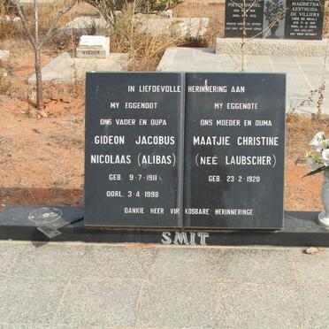 SMIT Gideon Jacobus Nicolaas 1911-1998 &amp; Maaitjie Christine LAUBSCHER 1920-