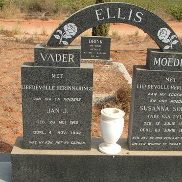 ELLIS Jan J. 1912-1992 &amp; Susanna Sophia VAN ZYL 1913-1968