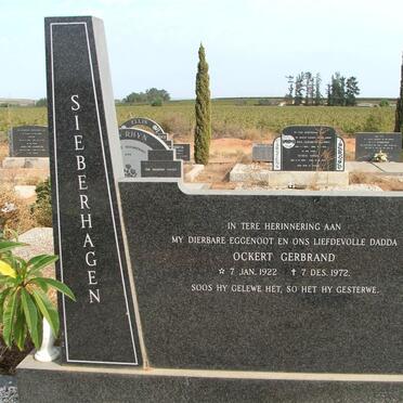 SIEBERHAGEN Ockert Gerbrand 1922-1972