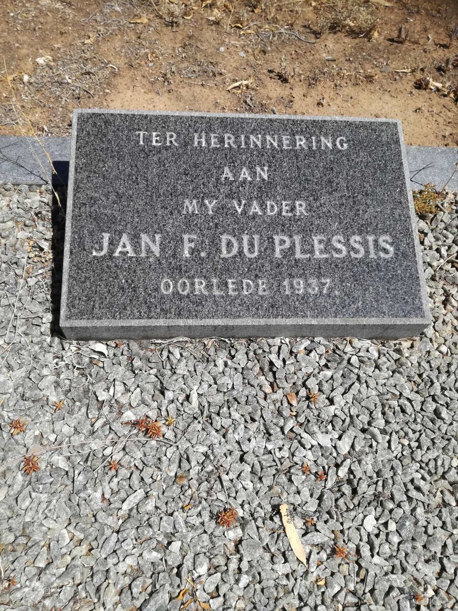 PLESSIS Jan F., du -1937