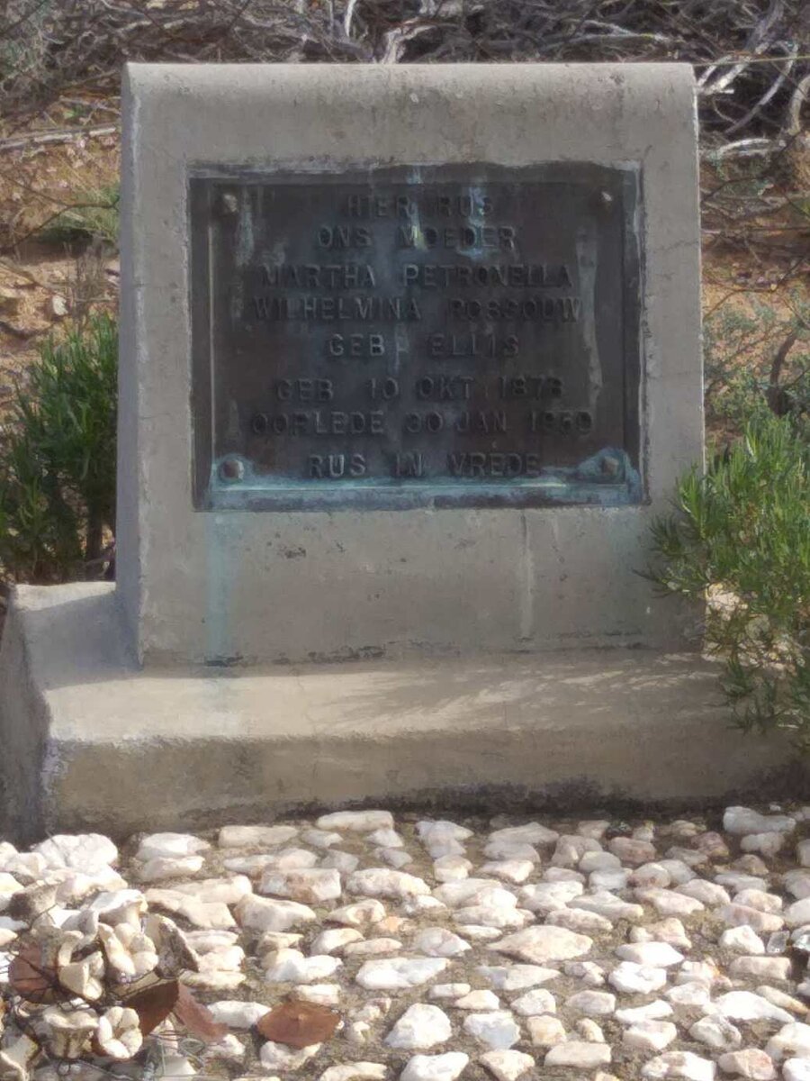 ROSSOUW Martha Petronella Wilhelmina nee ELLIS 1878-1959